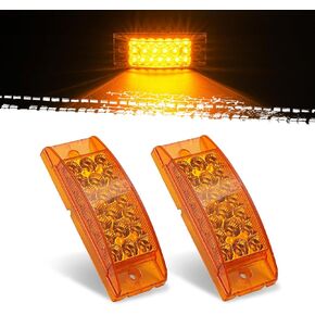 2pcs 6 بوصة مصابيح العلامة الجانبية العنبر 21 LED مقطورة LED أضواء الإشارة 6 "x2" مصابيح إزالة المستطيل لشاحنة Truck RV مقاومة للماء ، 12 فولت