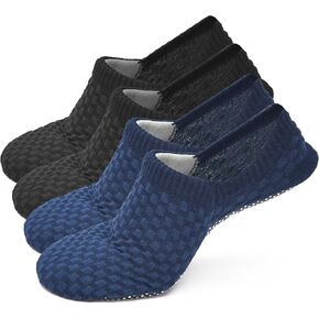 Anti-Skid Men and Women Cushioned Slipper Socks for Yoga Pilate Barres Home Hospital with Grippers-2 Pairs