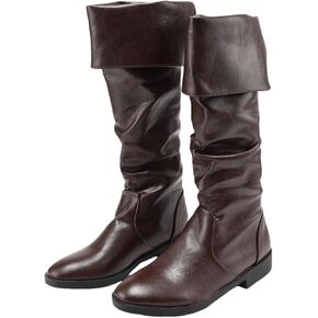 Renaissance Medieval Pirate Boots Mens Western Knight Boots Flat Jazz سحب على أحذية Mid
