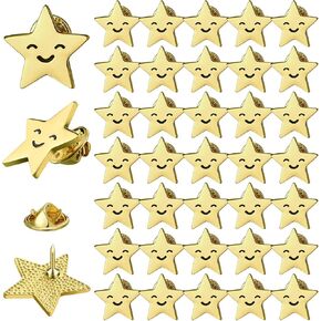 دبابيس بروش نجم Lyrow Bulk Metal Gold Metal Y2K دبابيس تحفيزية لحفلات الجوائز الإكسسوارات الوطنية للطلاب حقائب الظهر العسكرية في الرابع من يوليو الأحداث التذكارية