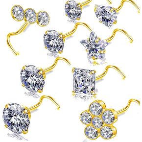 14K Gold Plated 316L Surgical Steel 22G/20G/18G RINGS STASE STACH