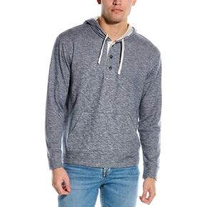 Vince Men's Textured Double Knit Henley Hoodie