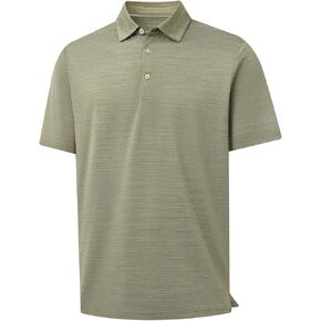 Rouen Polo Shirts for Men Dry Fit Performance Moisture Wicking Casual Jacquard Heather Collared Mens Golf Shirts Short Sleeve