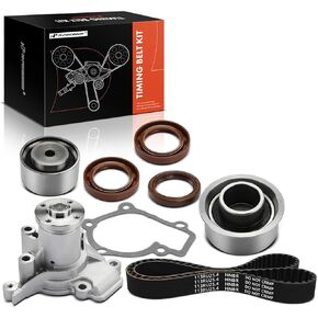 A-Premium Engine Timing Belt Kit with Water Pump Compatible with Hyundai & Kia Cars - Tucson 05-07, Elantra 99-07, Tiburon 97-01/03-07, Sportage Spectra5 05-06, Spectra 04-06