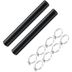 2" ID Gasoline Fuel Filler Neck Hose with 4 Clamps - 15 7/8" Straight Gas Tank Hose Replacement (2pcs)
