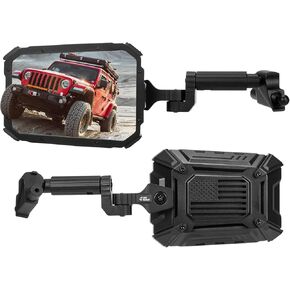 Joytutus Mirrors Doors Off لعام 2018-2023 Wrangler JL/JLU & Gladiator JT (غير Fit 2024 2025 Wrangler & Gladiator JT) ، تصميم قابل للضادة القابل للتعديل مع محول الكرة العالمي للتركيبات الهاتفية