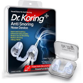 Dr.Koring Anti-Snore Device-100 ٪ من السيليكون موسع للأنف (مصنوع في كوريا) ، ومقطع شخير ، وموسع تنفس مريح ومساعدات للنوم للرجال والنساء