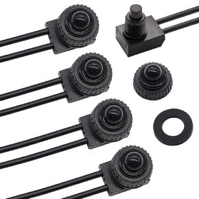 TWTADE 2PCS Waterproof RV Push Button Switch 12V ON/Off SPST Switch for Motorcycle/Auto Car Bathroom Fan with 4.5'' Lines KP-107