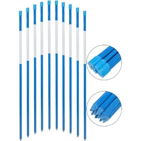 48 Inch Reflective Driveway Markers Solid Driveway Poles for Easy Visibility at Night 5/16 Inch Diameter Blue, 20-Pack (4ft)