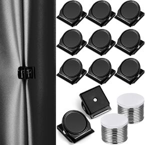 10 PCS Curtain Magnets Closure ، بالإضافة إلى مقاطع الستار المغناطيسي المغناطيسي للمغناطيس المعدنية للستائر الخارجية الداخلية تمنع التسرب من الفناء والبعوض والكابانا والشرفة (بنية)