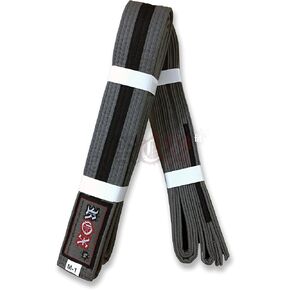 BJJ Belt Kids Size - حجم البالغين البرازيلي Jiu -Jitsu حزام 100 ٪ من القطن الخفيف تصميم BJJ GI BLTS رمادي