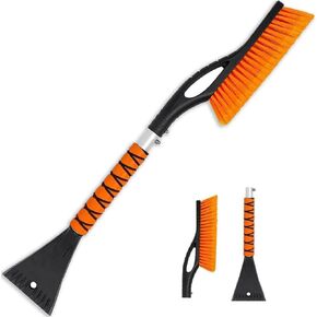 Snow Brush & Ice Scraper, Ice Scrapers for Car Windshield, Detachable Snow Removal Tool with Ergonomic Foam Grip for Cars, Trucks, Suvs (Heavy Duty Abs, PVC Brush)