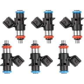 Fuel Injectors 0280158233 3.6L Compatible with Grand Cherokee Wrangler Challenger Charger Durango Grand Caravan Journey Town & Country Replace 05184085AC 6pcs 4 Holes