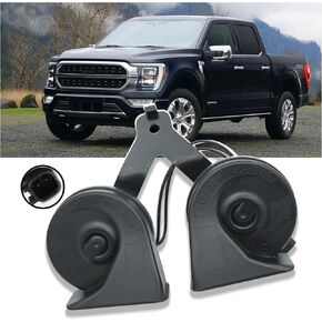 Dual Track Horn Assembly With Bracket Waterproof Compatible with Ford F-150 2015-2022 Expedition 2018-2022 12V 410Hz Replace OE FL3Z-13832-A FL3Z-13832-B FL3Z-13832-C