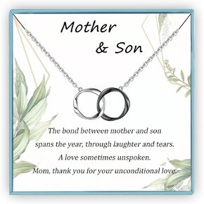 Sereney Sterling Silver Mom Gift from Son, Mother Daughter Necklace as Gift for Daughter Momm, Mother Son Necklace as Mom Birthday, Mama Present from Daughteer