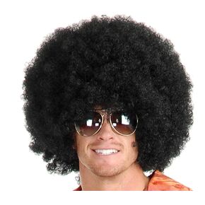 United States of Oh My Gosh Afro Wig, Bob Ross Style Lace Front Glueless Wigs Human Hair, Heat-Resistant Synthetic Men Wig, Unisex, Men, Women, Anime Cosplay, Halloween Wigs for Party - Black