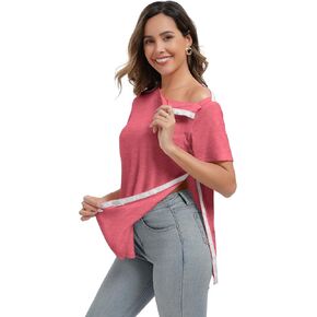 قمصان جراحة الكتف Deyeek للنساء الكامل للدموع بعيدا 2 الجانبية Snaps Chemo Port Post Rotator Cuff Surgery Recovery Clothing
