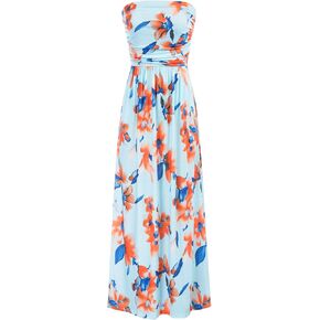 GRACE KARIN Women Strapless Casual Loose Ruched Long Maxi Dress with Pockets