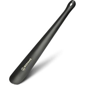 ZOMAKE Shoe Horn Long Handle for Seniors 16.5", Metal Long Shoehorn for Boots, Stainless Steel Shoe Helpers for Men, Women, Kids