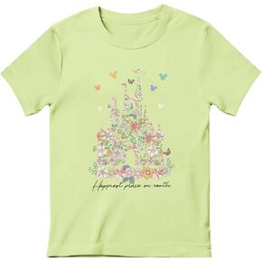 Magic Kingdom Shirts for Girls Floral Magical Castle Graphic Cute Tshirt Kids Flower Holiday Vacation Trip Tee Tops