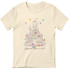 Magic Kingdom Shirts for Girls Floral Magical Castle Graphic Cute Tshirt Kids Flower Holiday Vacation Trip Tee Tops in Kuwait