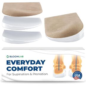 Heel Wedge Inserts for Supination & Pronation Correction, 3 Layers Gel Adjustable, Foot Pain Relief Support, Comfort Cushion Insoles for Women/Men