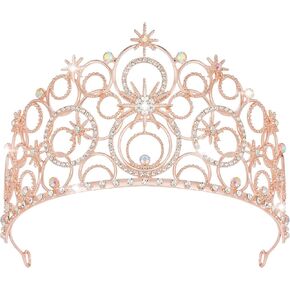 Crystal Crowns for Women, Crystal Bubble TiaraBride Royal Queen Headband Princess Headpieces for Women Bridal Wedding Prom Birthday Party Crowns