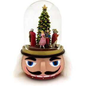 Nutcracker 100MM Musical Holiday Glitterdome Plays Tune Nutcracker Ballet