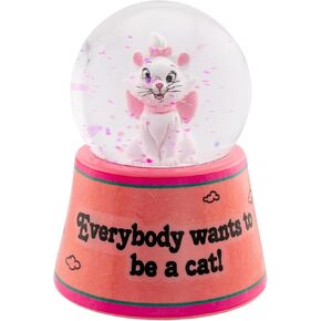 Disney Aristocats Marie Everybody Wants to Be A Cat Mini Light-Up Snow Globe with Swirling Glitter | 3 Inches Tall