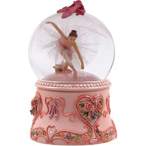 Crystal Ball Music Box Ballerina, Handpainted Dancing Ballerina Snow Globe Ballet Recital Gifts for Girls, Daughter, Granddaughter (Classic Swan Lake Tune)