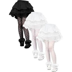 3 Pairs Girls Lace Tights Kids Sheer Fishnet Stockings Toddler Stockings Spring Heart Pattern Hollow Summer