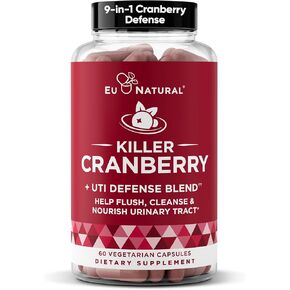 9-In-1 Killer Cranberry Pills for Women – UTI Defense Blend with Clinically Studied Ingredients – 9 Extract Urinary Tract Supplement – Pine Bark, Propolis, Vitamin D & More – 60 Fast-Acting Capsules