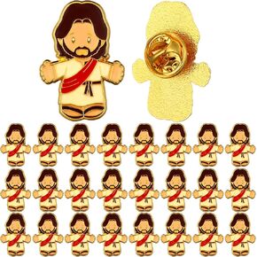 Yinkin Christian Jesus Pins Bulk Enamel Christian Lapel Pins Jesus Brooch Religious Party Favors for Easter Church