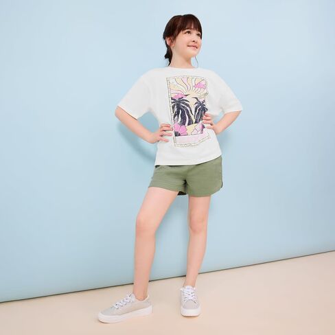 Roxy Girls Soleil Elastic Waist Shorts, Drawstring Closure, Soft & Comfortable Fit in Kuwait
