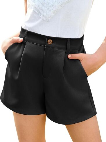 Haloumoning Girls Shorts Kids Summer Elastic Waist Wide Leg Casual Uniform Shorts with Pockets 5-14 Years in Saudi Arabia