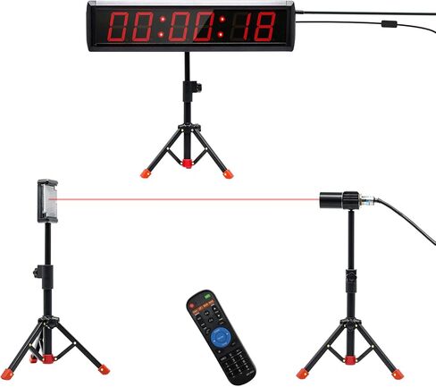 GANXIN Wired Laser Timer for Training,LED Stopwatch Race Clock,Racing Timer,Skating Track and Field Running for Sprints Bike Motorcycle (Small, Built-in Battery) in Kuwait