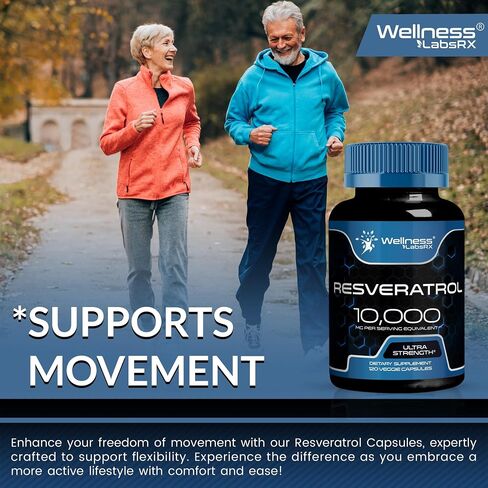 Resveratrol 120 Capsules, Resveratrol Supplement, Resveratrol 1000mg Polygonum Root, Trans Resveratrol for Healthy Aging, Heart, Brain Health Support - Vegan, Keto in Saudi Arabia