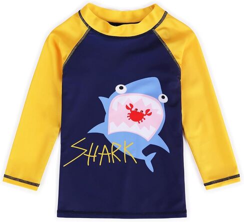 AIWUHE Toddler Boys Swimsuit 2 Piece Rash Guard Swimsuits with Swim Trunk Long Sleeve Bathing Suit Sunsuit Swimwear Sets 1-7Y in Saudi Arabia