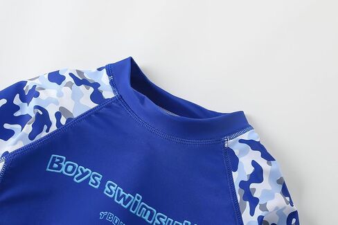Aiwuhe Toddler Boys Swimsuit مجموعة ملابس راغبة و Guard 'ملابس السباحة من قطعتين للسباحين وسباحة السباحة مع قبعة UPF 50+ 3-8Y in Kuwait