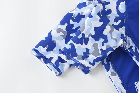 Aiwuhe Toddler Boys Swimsuit مجموعة ملابس راغبة و Guard 'ملابس السباحة من قطعتين للسباحين وسباحة السباحة مع قبعة UPF 50+ 3-8Y in Kuwait