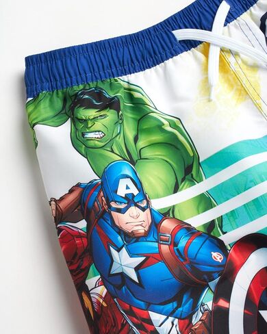 Marvel Boys Rash Guard Set - UPF 50 Avengers Short Sleeve Boys Swim Shirt and Swim Trunks (Sizes: 2T-12) in Kuwait