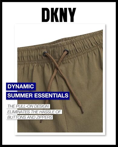 DKNY Boys' Shorts - Classic Fit Woven Twill Cargo Shorts - Pull On Shorts for Boys (8-20) in Kuwait