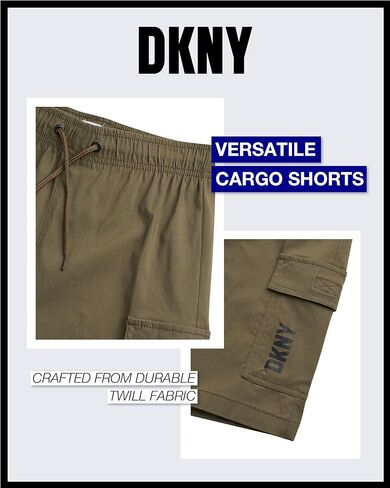 DKNY Boys' Shorts - Classic Fit Woven Twill Cargo Shorts - Pull On Shorts for Boys (8-20) in Kuwait