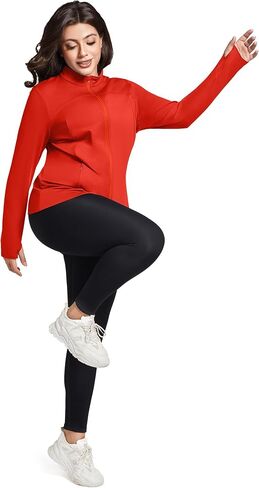 FOREYOND Plus Size Jackets for Women Athletic Workout Running Jacket Full Zip up Lightweight Yoga Tops with Thumb Holes in Saudi Arabia
