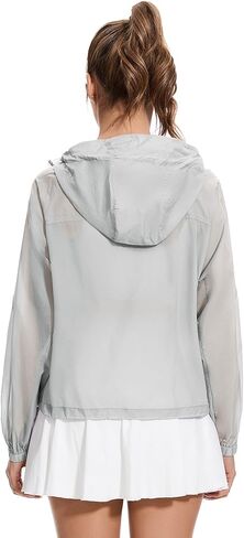 Avoogue Women's UPF 50+ Sun Protection UV Jacket Full Zip Lightweight Jacket Athletic Workout Hoodie in Kuwait