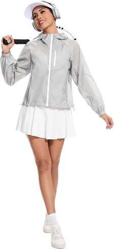 Avoogue Women's UPF 50+ Sun Protection UV Jacket Full Zip Lightweight Jacket Athletic Workout Hoodie in Kuwait
