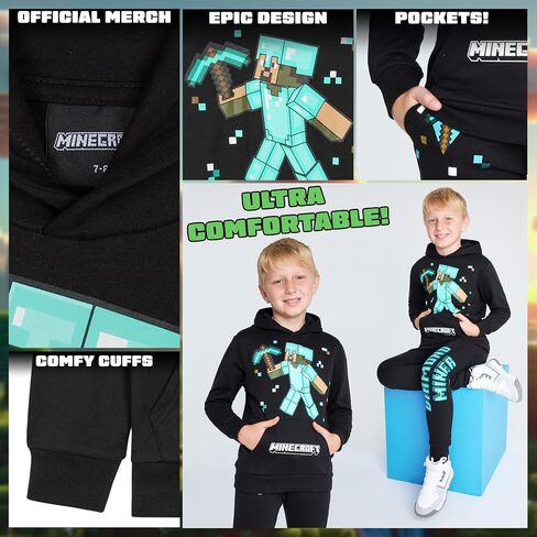 Minecraft Boys Pants مجموعة - هوديي مريح وركض للأطفال - هدايا ممتعة للأولاد in Saudi Arabia