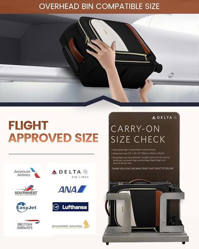 LoveVook 4 PCS Carry On Luggage 22x14x9 Airline Airline المعتمدة ، بحقائب تحمل 20 بوصة على عجلات ، حقيبة Softside Rolling للنساء ، مع TSA Lock Locged Luggage in Kuwait