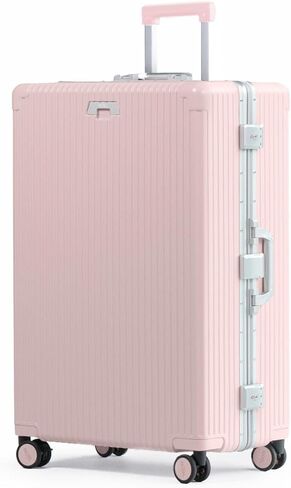 Nobl Travel Large Luggage, Noble Zipperless Aluminum Frame PC Hard Shell Checked Suitcase, 30.25"x20"x12", Big Check-in Bag with 360° Spinner Wheels, TSA Locks, Interior Compression - Lavender in Saudi Arabia