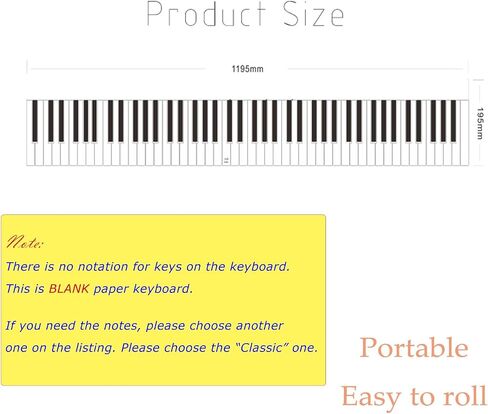 88 Key Keyboard Piano Note Chart for Beginner, Piano Keyboard Finger Simulation Practice Guide Teaching Aid Note Chart Electronic Piano Exercise Cardboard with 2 Music Book Clip in Kuwait